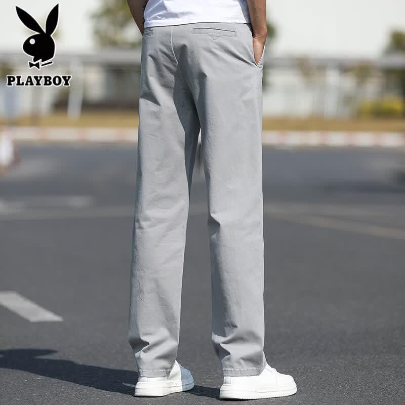 PLAYBOY Men's Straight Fit Summer Casual Pants