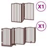 9 Panel Dog Gate with Door Foldable Brown 450 cm Poplar Wood