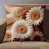 1 Pieces Sunflowers on Knit Pattern 2D Flat Printing Pillow Polyester pillowcase, sofa decorative cushion cov Headboard Pillow