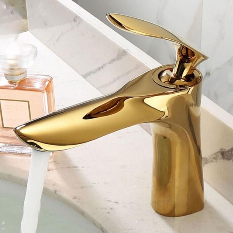 Golden Maple Leaf Basin Faucet For Hot And Cold Household Use Raised Washbasin Washbasin Countertop Basin Single Hole Faucet