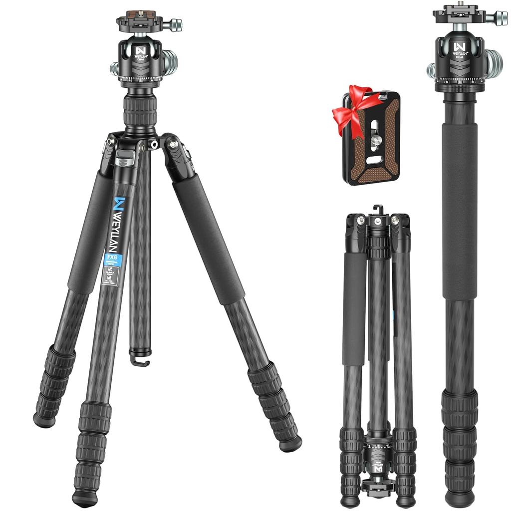 WEYLLAN Carbon Fiber Travel Compact Panoramic and Maximum 20kg Weight Monopod Carbon Fiber for Cherry Blossom and Stargazing Camera Stand FX6+RH44