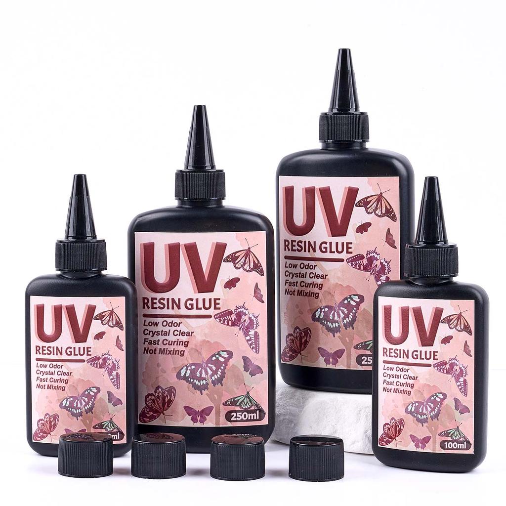 Harter UV-Harzkleber Kristallklar Ultraviolett Härtendes Epoxidharz UV-Kleber Solarhärtend Sonnenlichtaktiviert DIY Schmuckherstellungswerkzeuge