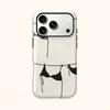 Chic Line Art Bikini Clothesline Summer Sketch Doodle Film Aesthetic Protective Shockproof Bumper Case Cover For iPhone 14 15 16 Pro Max Plus