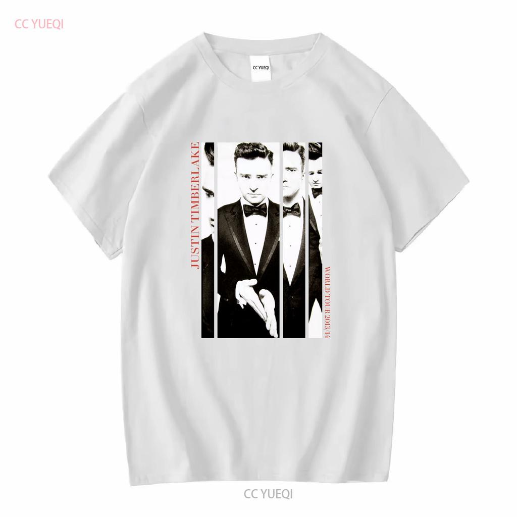 Justin Timberlake Anzug Krawatte Tour Welttermine 2013 14 2014 T-Shirt Klein Lang- Oder Kurzarm Vintage Gewaschen Unisex