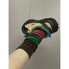 Autumn Socks, Women's Retro Color-blocking Mid-calf Socks, Slimming and Versatile Pile Socks