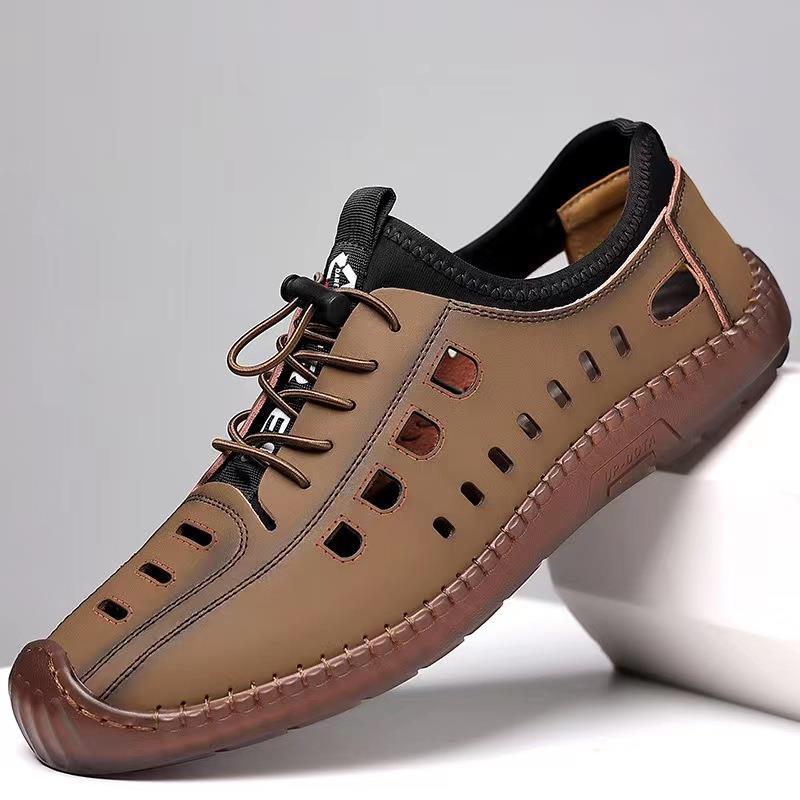 Cave shoes summer sandals men's breathable casual shoes fashion soft sole comfortable TPR soft sole hollow cross-border men's shoes