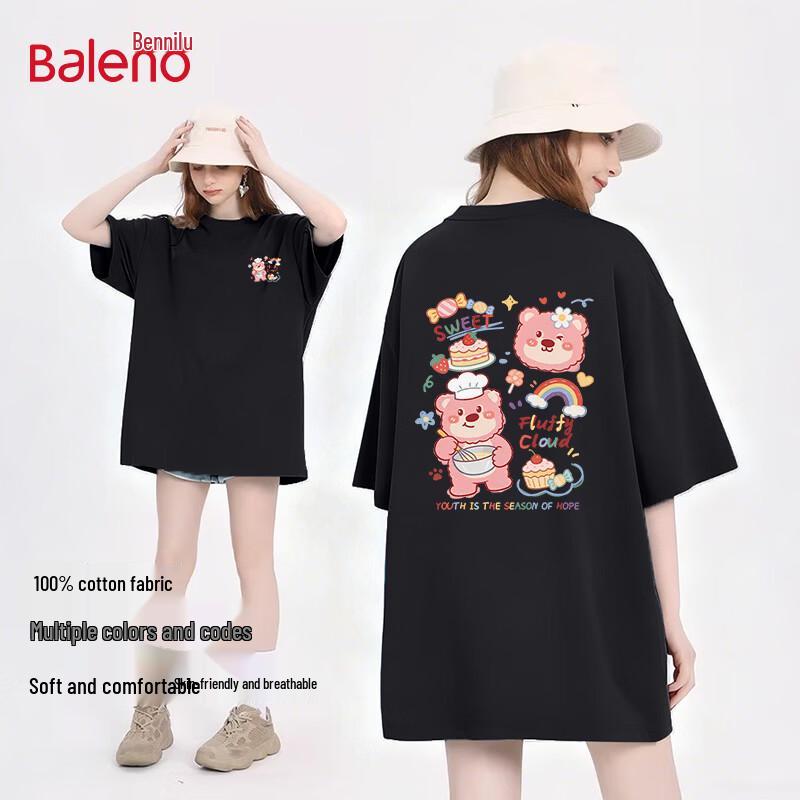 Baleno Women s Pure Cotton Bear Graphic T-shirt L