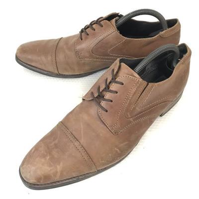 Sapatos de Couro com Bico Reto KANSAI YAMAMOTO [26.5/Castanho] Sapatos Sociais(USADO)