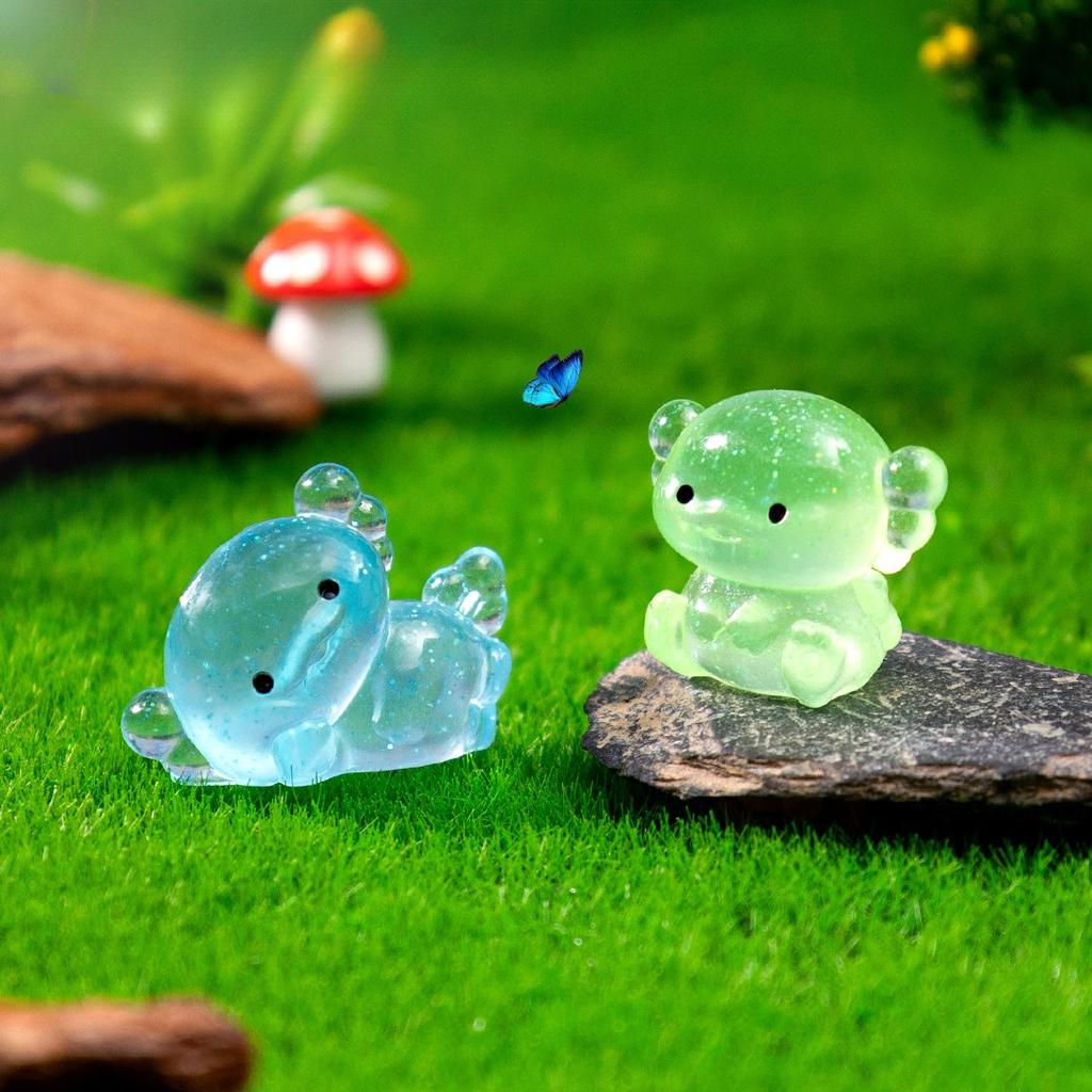 30/50Pc Luminous Mini Resin Cute Fat Hexagonal Dragon Doll Figurine Fairy Garden Diy Micro Landscape Home Decor Glow In The Dark
