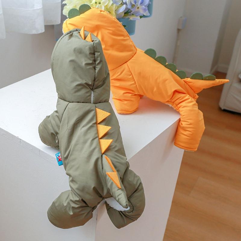 Hundemantel mit Kapuze Dinosaurier Hundekostüm Hundeoverall Wintermantel Hundeoverall Kostüm Hoodie Hundejacke Hundekleidung