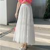 Double-Sided Long Lace A-Line Pleated Skirt for Women - 2025 Collection