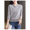 Knitted Solid Color Age-reducing Sweater Lapel New Style Loose Base Top