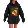 Women's Casual Comfortable Neck Hooded Long Sleeve Christmas Print Warm Sweatshirt