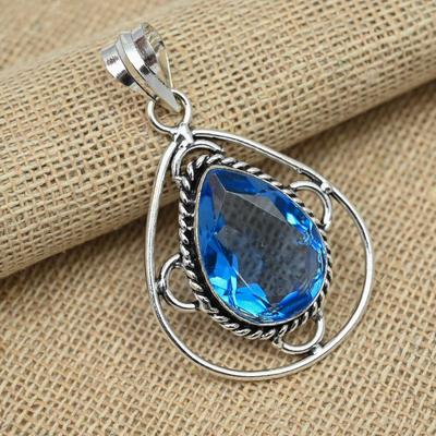 Tanzanite Gemstone 925 Sterling Silver Handmade Jewelry Pendant For Wedding Gift