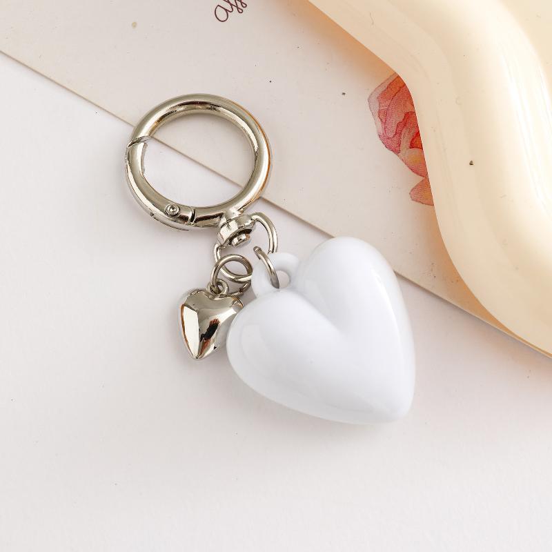 Sweet Heart Keychain Fashion Cute Candy Color Love Key Ring Lightweight Key Accessory for Women Girls Car Bag Ornament