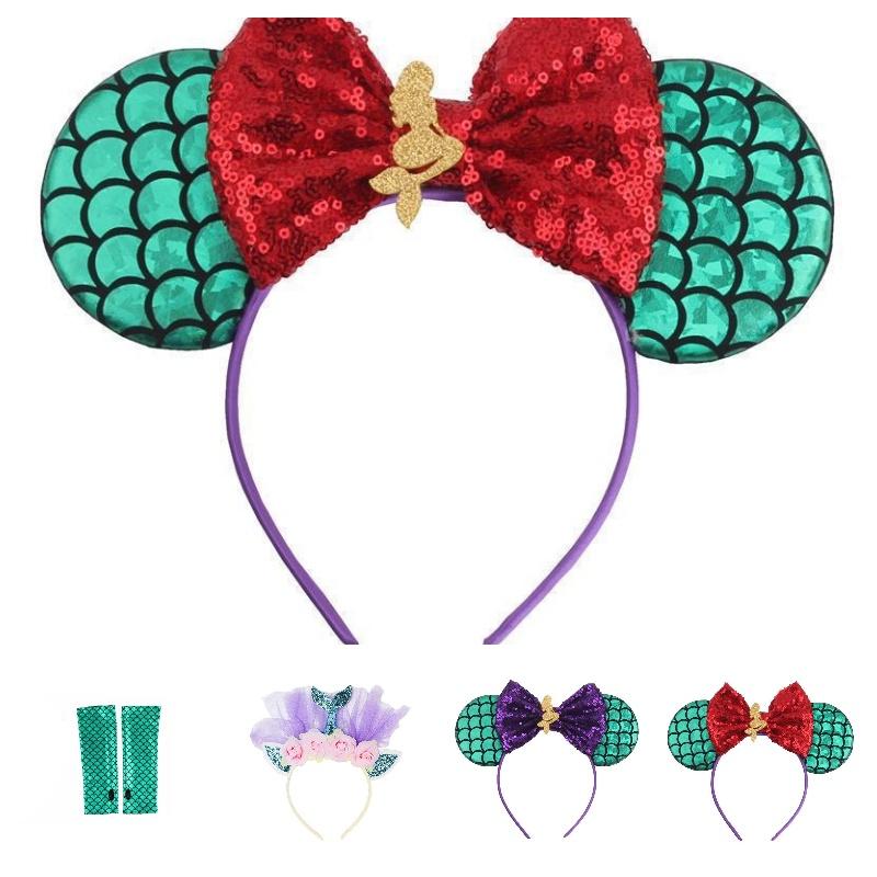Cute Mermaid Princess Crown Magic Wand Headband For Girls Cosplay Costume Accessory