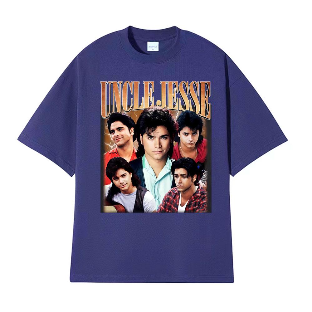 Uncle Jesse Full House Tribute Tee John Stamos 90s Vintage Tshirts for Men Women Gothic High Street 100 Cotton Comfort T Shirt