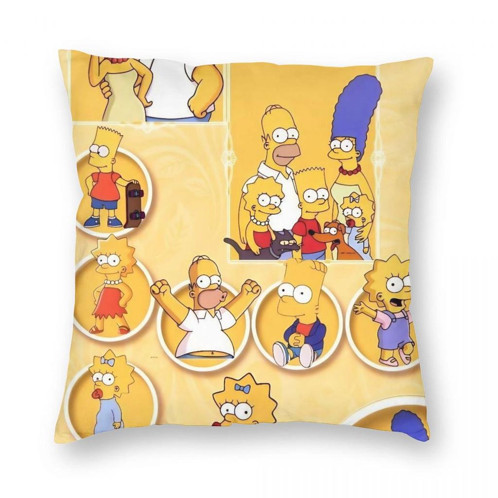 The Simpsons Cartoon Pillowcase Soft Polyester Cushion Cover Decorative Pillow Case Cover Home Zippered