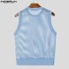 INCERUN Men Sleeveless Mesh Sheer See Through Party Club Tank Tops