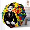 1pz Ombrello Pieghevole Automatico Charlie Chaplin, Design Pieghevole Portatile, Accessorio Casual da Esterno L1127016