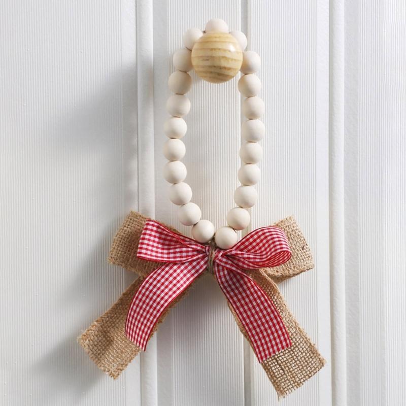 Handmade Valentines Day Wood Beads Garlands with Butterfly Knot For Wedding Decors for Rustics Farmhouses Decors Project