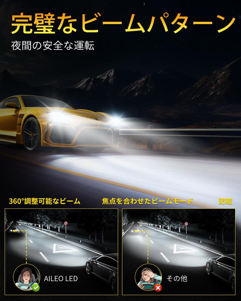 AILEO H4 LED Car Bulb, New Upgrade CSP LED Chip, 600% Brightness Improvement, 24000LM