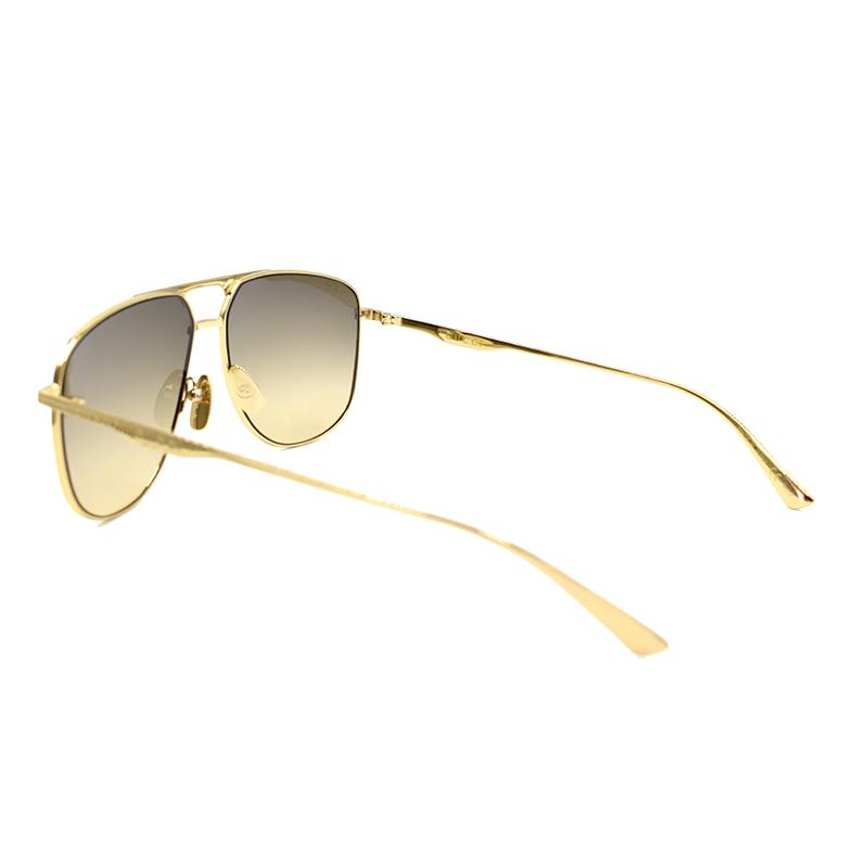 Gucci Glory Business Travel HD Toad Mirror Pilot Eyebrow Frame/Eyebrow Line Frame Sunglasses Men's Gold