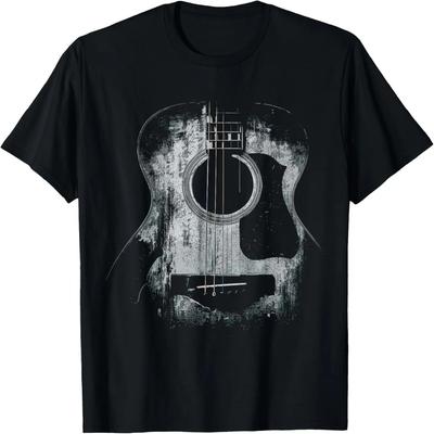 Distressed Acoustic Guitar Player Rock & Roll T-Shirt