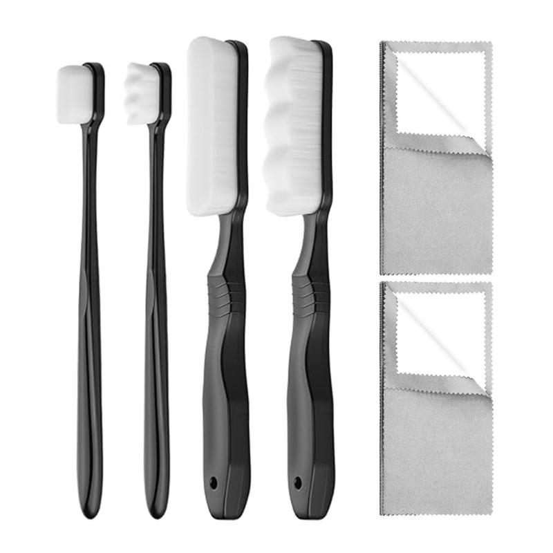 Jewelry Polishing Set with Soft Bristle Brushes and Cloths, 6-Piece Silver Cleaning Kit for Detail Work, Coins, and Silverware Care