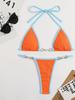 Colorful Women's Backless Triangle Bikini Swimsuit - European and American Style