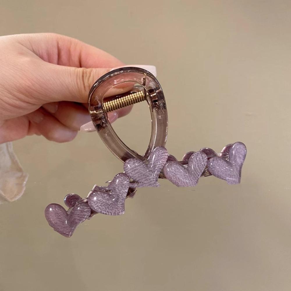 Shark Clip Heart Claw Clip Plastic Hair Crab Clip Fashion Love Heart Hair Claw  Party