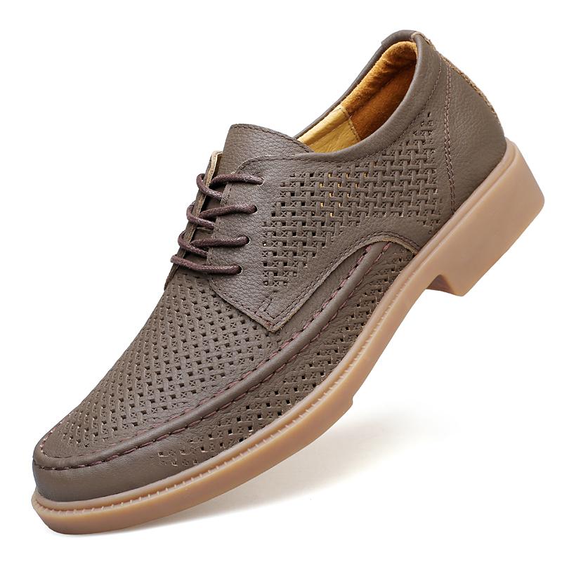 Fashion Fashionable Outdoor Men's Breathable and Non Slip Workwear Shoes High-quality Comfortable Lace Up Round Toe Casual Leather Shoes
