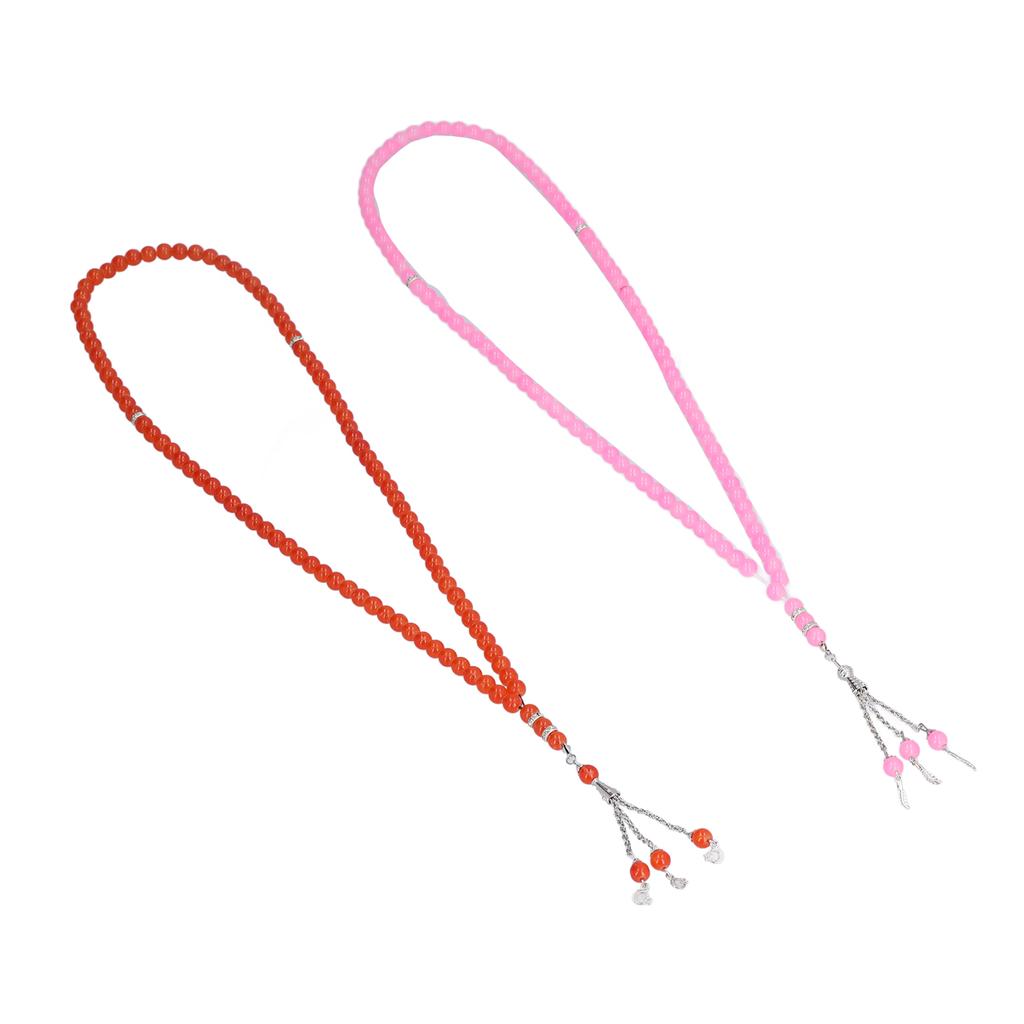 2Pcs Muslim Prayer Beads Premium Resin 99 Beads Vibrant Color Exquisite Design Glossy Muslim Rosary