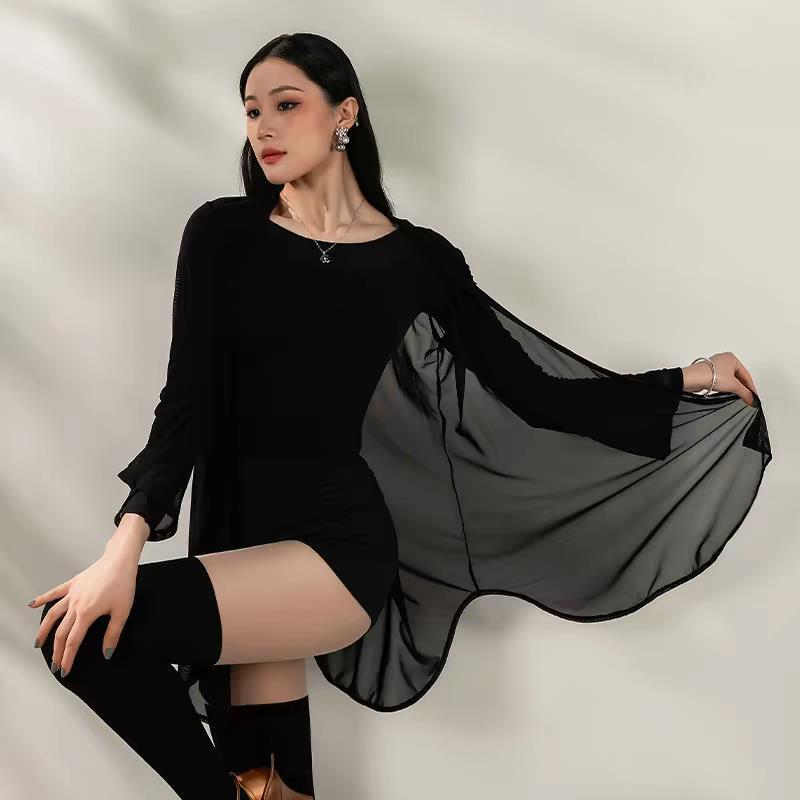 

High-End Women s Mesh Tie-Dye Cardigan for Latin & Social Dance - 2025 Style One Size