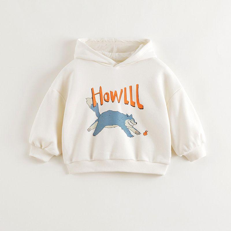 Mark Jenny Boys Fun Animal Soft Hooded Sweatshirt Baby Top 2026 Spring New Style 250038 Condensed Milk White 80