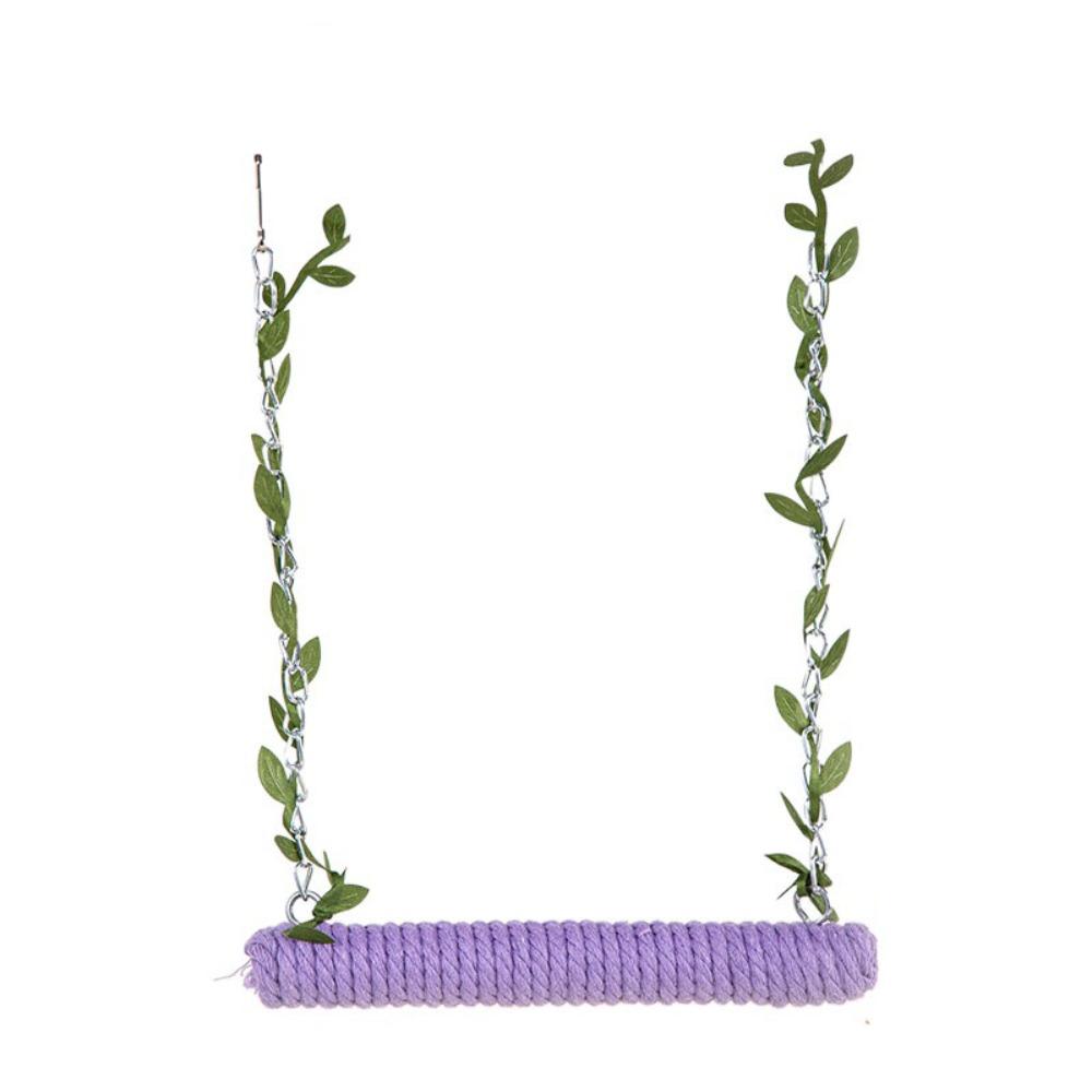 Wear-resistant Bird Swing With Cotton Rope Bird Cage Stand Stick Parrot Swing Toy  Cockatiels