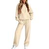 Women's Hooded Two Piece Sweatsuit Set with Pockets Casual Athletic Outfit for Fall Winter