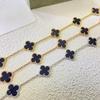 High Version Double-sided Four-leaf Clover Bracelet Fantasy 18K Rose Gold Mother-of-pearl CNC Five-flower Bracelet