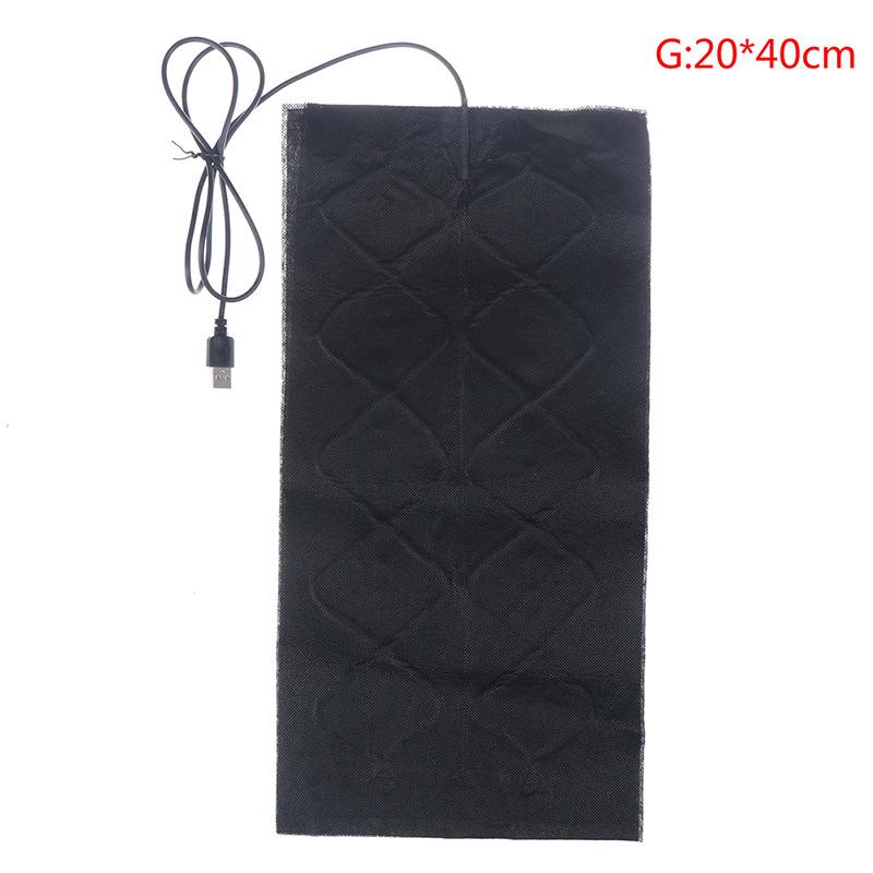 Black Fiber Heated Pads Kneepad Waist-protected Heating Warm Pads Winter Warm USB Seat Cushion Heating Film Jacket Coat Heating