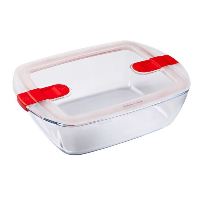 Boîte À Lunch Hermétique Pyrex Cook & Heat 2,5 L Transparent Verre (4 Unités)