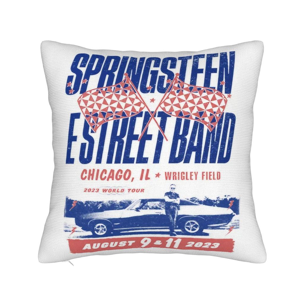 Bruce The E Street Band Springsteen Square Pillow Cases Rock USA 80s Cushion Cover Custom Decorative Pillowcase for Sofa 45x45cm