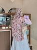 1Pcs Ramadan Flower Watercolor Hijab Women Bohemian Soft Muslim Hijabs Floral Breathable Shawl Wrap Scarf Headscarf Warm