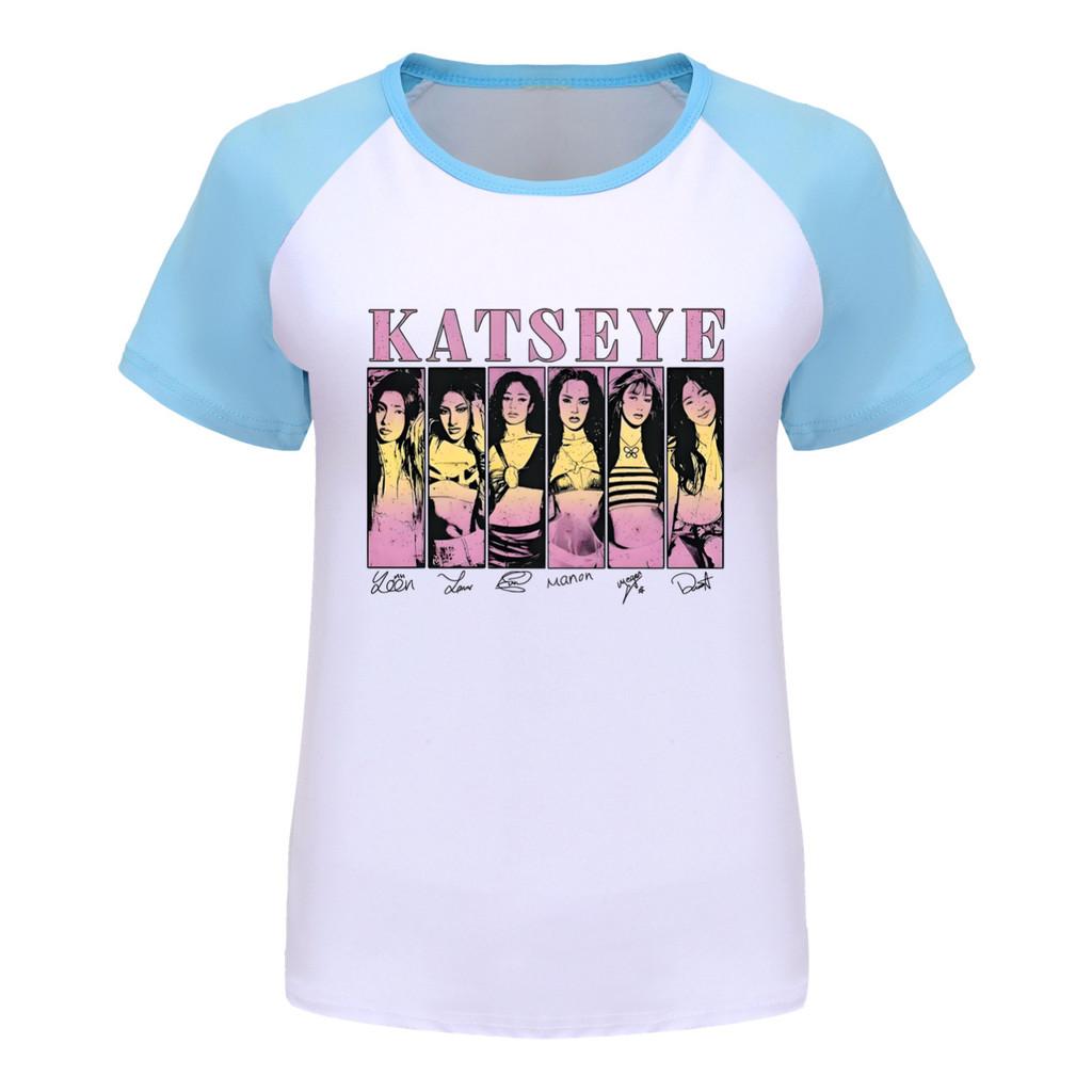 5304 Kinder Mädchen KATSEYE Druck Kurzarm T-Shirt
