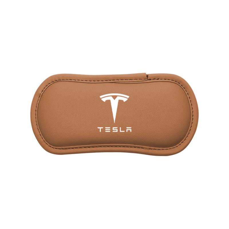 AAAID1 1Pcs Car Knee Pad Leather Leg Hand Support Soft Cushion For Tesla Model 3 Model S Model X Model Y Cybertruck Roadster SpaceX