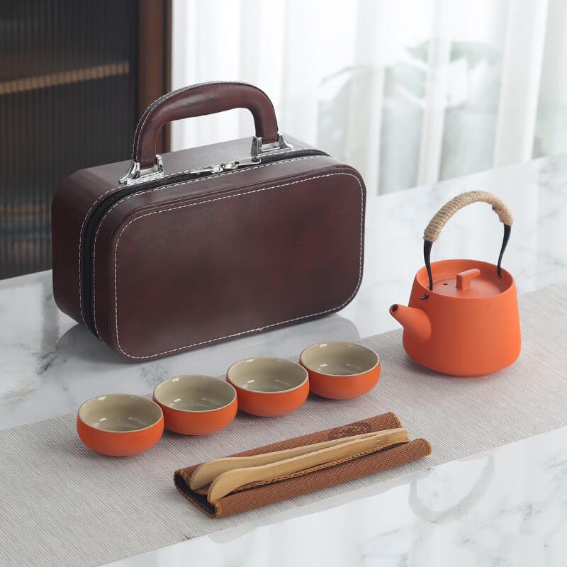 Portable Coarse Pottery Travel Tea Set