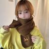 Falling Pool Knitwear: Women's Cute Puppy Embroidered Winter Scarf - Warm, Versatile Cartoon Neck Warmer