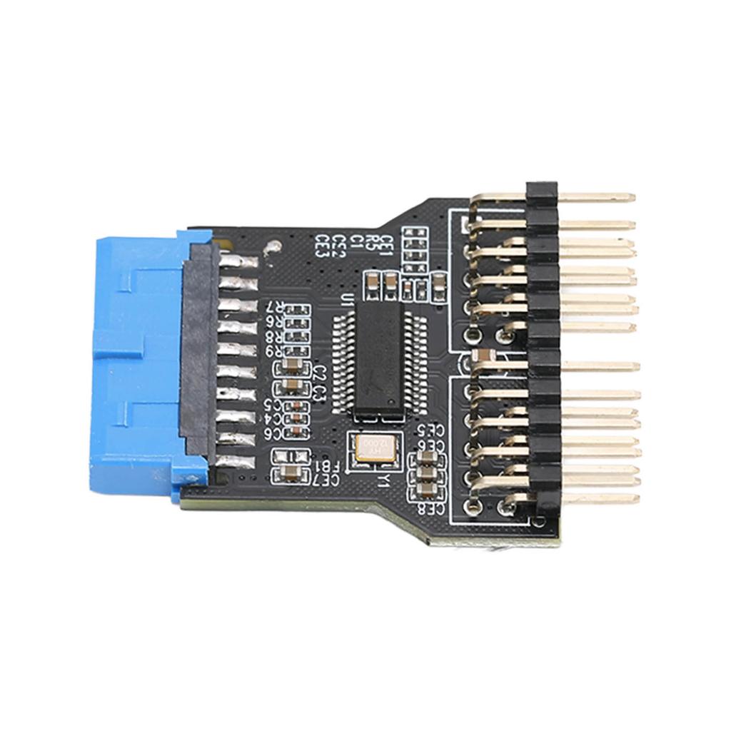 USB 3.0 19pin Adapter To Dual 9Pin Adapter Black PCB Metal Plastic 480Mbps USB 3.0 Female Header Splitter for Win