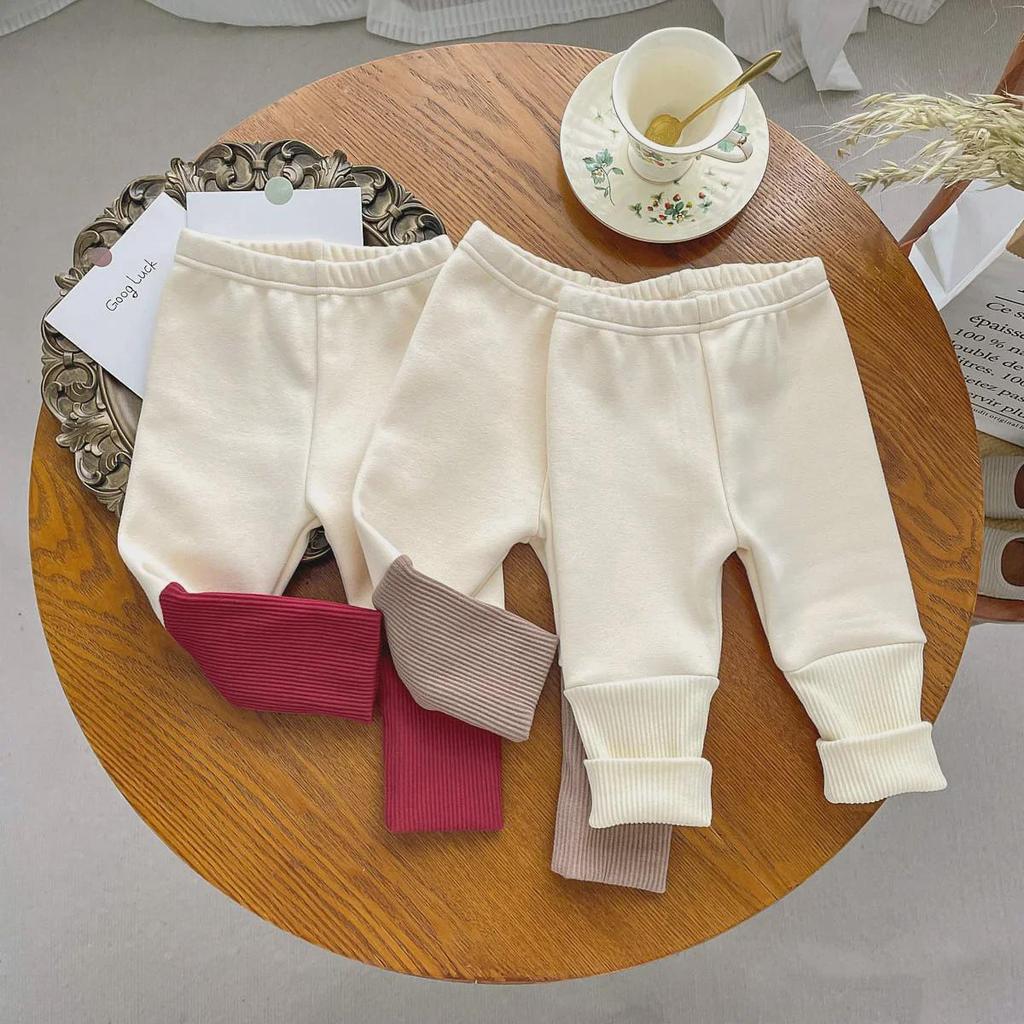 Leggings en velours pour enfants: Pantalon chaud une pièce de style coréen pour garçons et filles, automne/hiver.