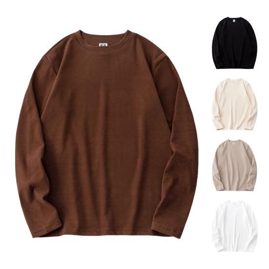 

Осень-весна мужской облегающий топ с круглым вырезом, эластичный, с длинными рукавами, чистый цвет L чёрный