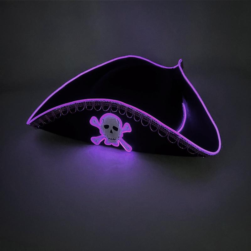Hot Light Up Navy Hat LED Glowing Captain Cap For Men Women Masquerade Neon Sailors Hat Bar Club Cosplay Costume